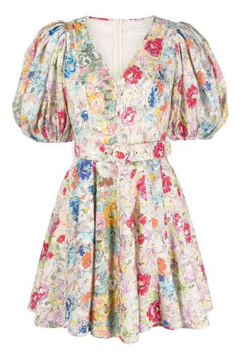 ZIMMERMANN Clover floral-print minidress - Toni neutri