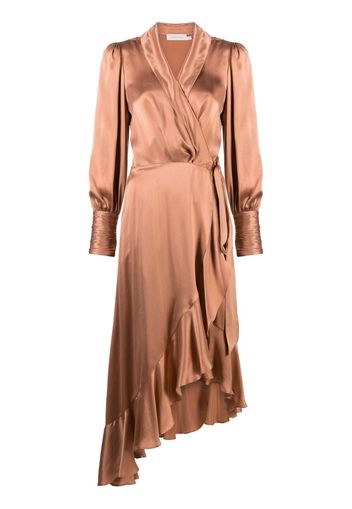 ZIMMERMANN ruffle-hem silk dress - Toni neutri