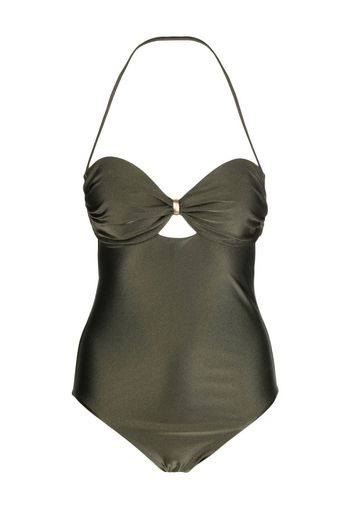 ZIMMERMANN Laurel halterneck swimsuit - Verde