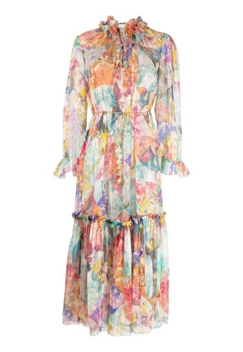 ZIMMERMANN floral-print silk maxi dress - Blu