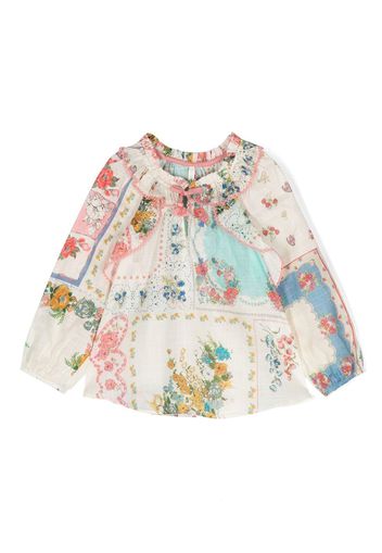 ZIMMERMANN floral-print ruffle-detail blouse - Toni neutri