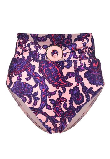 ZIMMERMANN high-waisted paisley bikini bottoms - Rosa