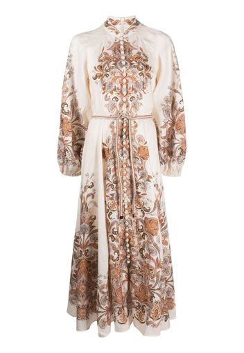 ZIMMERMANN Devi paisley-print linen dress - Toni neutri