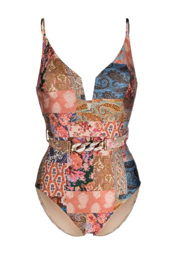 ZIMMERMANN Devi plunge-V one-piece - Toni neutri