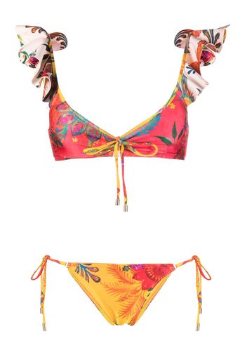 ZIMMERMANN Ginger floral-print bikini set - Rosa