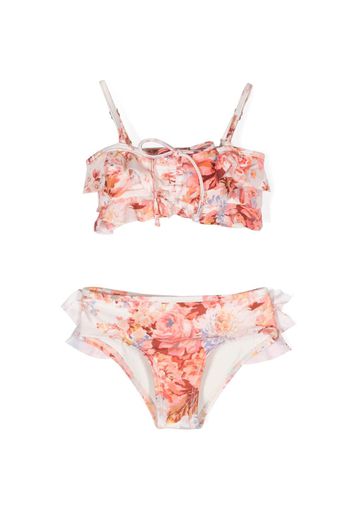 ZIMMERMANN Devi floral-print bikini set - Arancione