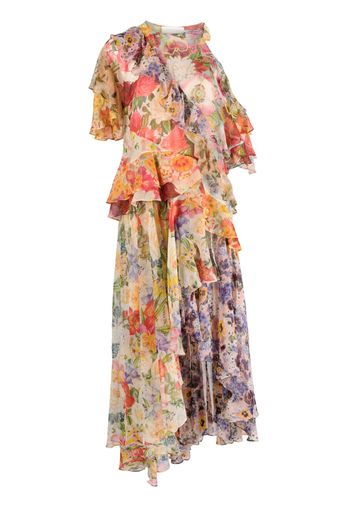 ZIMMERMANN Wonderland floral-print midi dress - Toni neutri