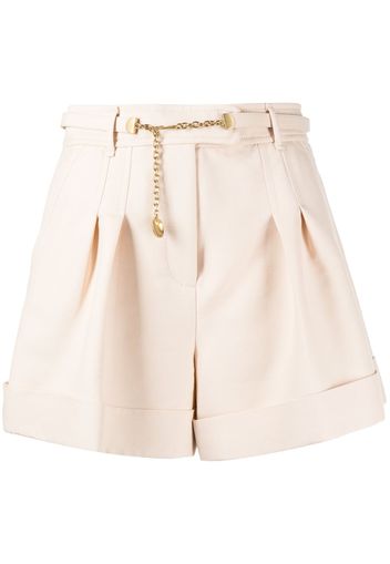 ZIMMERMANN belted waist wool-blend shorts - Toni neutri