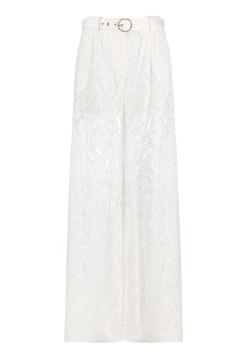 ZIMMERMANN Wonderland Lace wide-leg trousers - Toni neutri