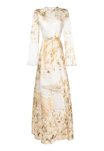 ZIMMERMANN Luminosity floral-print silk dress - Toni neutri