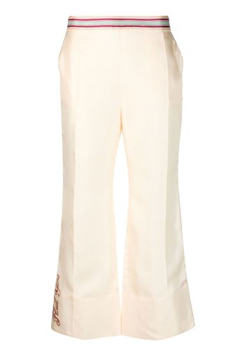 ZIMMERMANN Floral Gems silk cropped trousers - Toni neutri