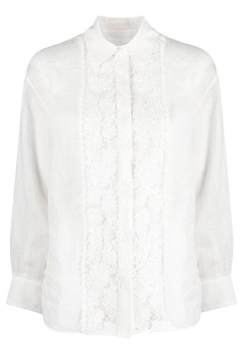 ZIMMERMANN Raie lace-panel shirt - Bianco