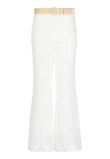 ZIMMERMANN floral-lace wide-leg trousers - Bianco