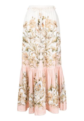 ZIMMERMANN Gonna Chintz midi con arricciature - Rosa