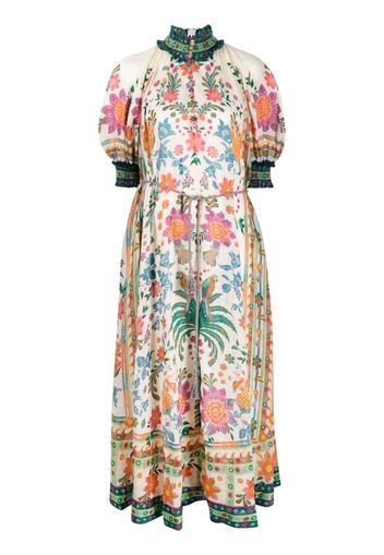 ZIMMERMANN Ginger Swing floral-print dress - Toni neutri