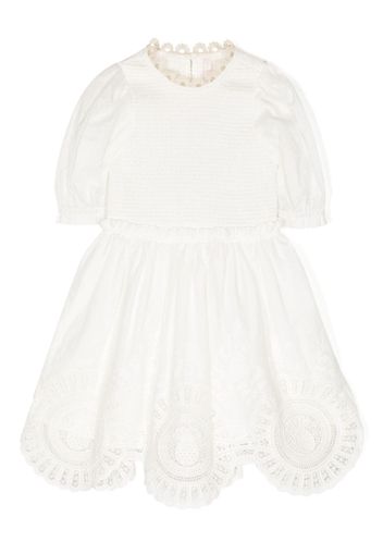 ZIMMERMANN Abito midi Halcyon con ricamo - Bianco