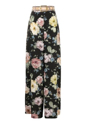 ZIMMERMANN Luminosity floral-print silk trousers - Nero