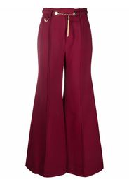 ZIMMERMANN chain-link detail flared trousers - Rosso