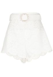 ZIMMERMANN Shorts in pizzo a fiori - Bianco