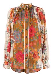 ZIMMERMANN Ginger floral-print silk blouse - Toni neutri