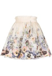 ZIMMERMANN Tama floral-print miniskirt - Toni neutri