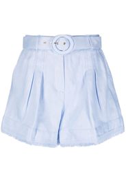 ZIMMERMANN raw-edge belted short shorts - Blu