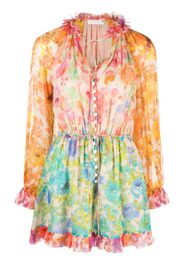 ZIMMERMANN Raie floral-print playsuit - Giallo