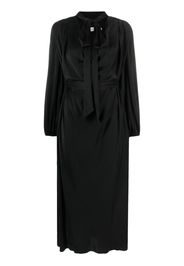 ZIMMERMANN tie-neck gathered silk mididress - Nero