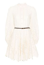 ZIMMERMANN Ottie floral-embroidered mini dress - Toni neutri