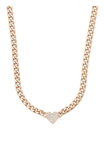 Zoë Chicco 14kt yellow gold diamond pave heart chain necklace