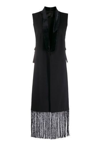 tassel long sleeveless jacket