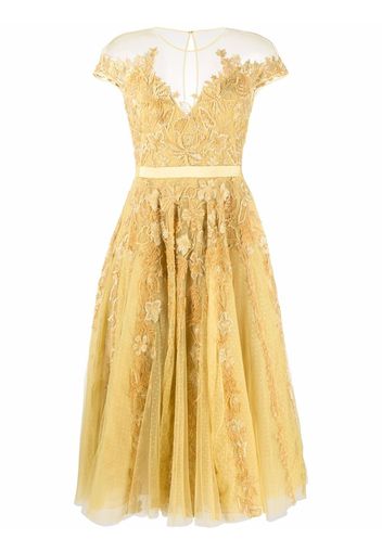 Zuhair Murad Abito midi ricamato - Giallo