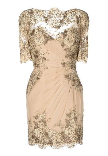 Zuhair Murad Abito corto in pizzo a fiori - Oro