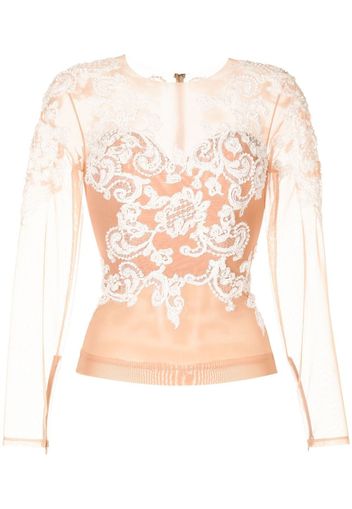 Zuhair Murad Top con ricamo - Rosa