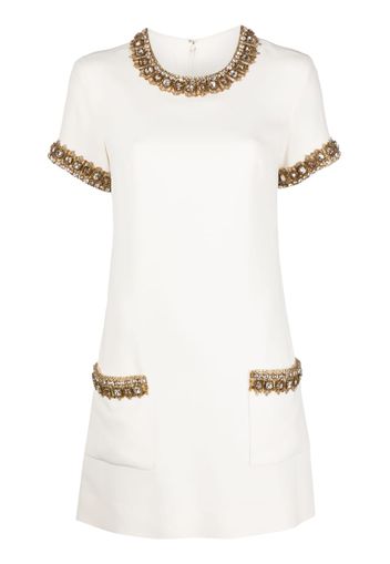 Zuhair Murad crystal-embellished short-sleeve minidress - Toni neutri