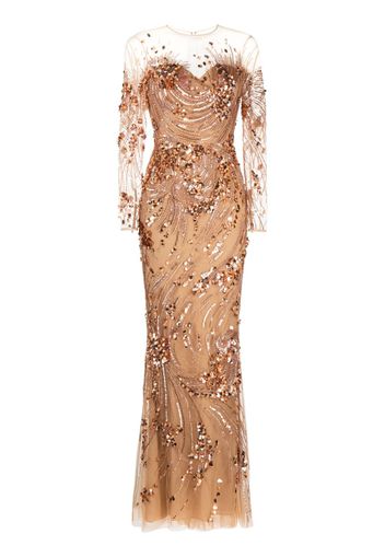 Zuhair Murad Abito lungo con paillettes - Toni neutri