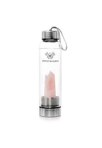 Crystallove Bottiglia per l’acqua con quarzo rosa