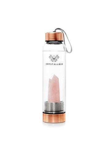 Crystallove Rose quartz bottle - rose gold