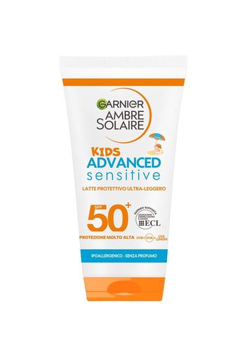 Garnier Ambre Solaire Advanced Sensitive Kids Latte Protettivo Ultra-Leggero SPF50+