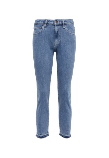 Jeans slim cropped a vita media