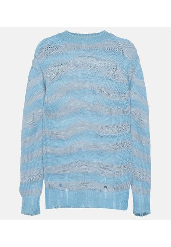 Pullover distressed a righe