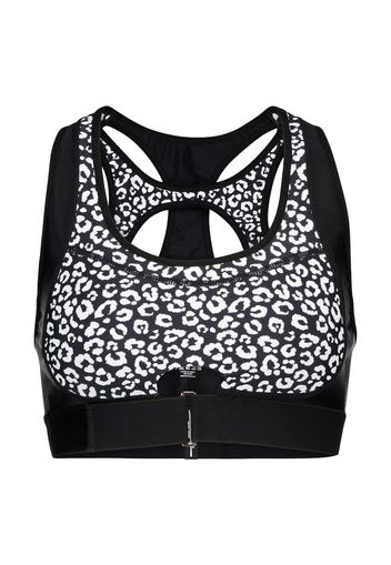 Top sportivo Contour a stampa leopardata