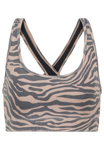 Top sportivo Cross-Back con stampa zebrata