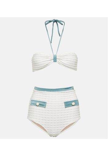 Slip bikini in jacquard a vita alta