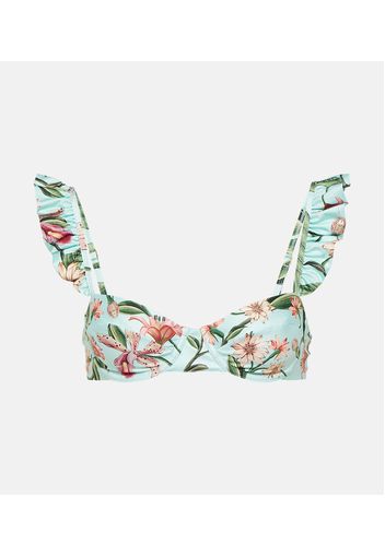 Top bikini con stampa