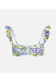 Top bikini Kiwi Hortensia con stampa floreale