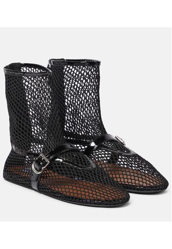 Alaïa Ballerine Fishnet in mesh e pelle