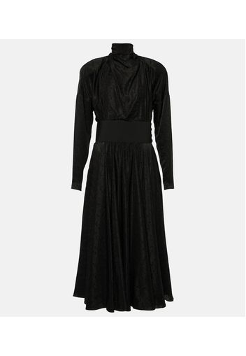 Alaïa Abito midi in misto seta con fiocco