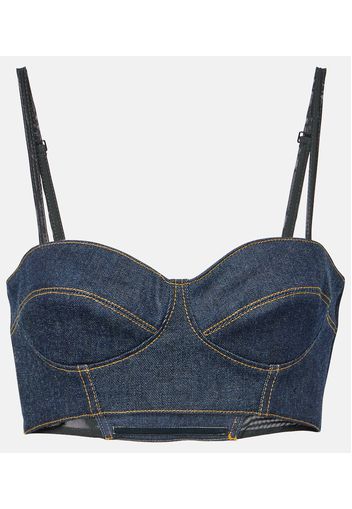 Alaïa Top bralette di jeans