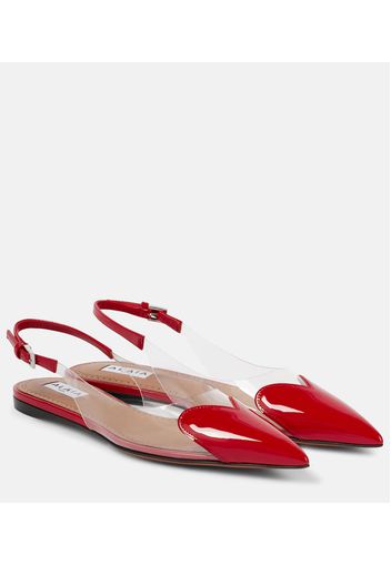 Alaïa Ballerine slingback Le Cœur in vernice e PU